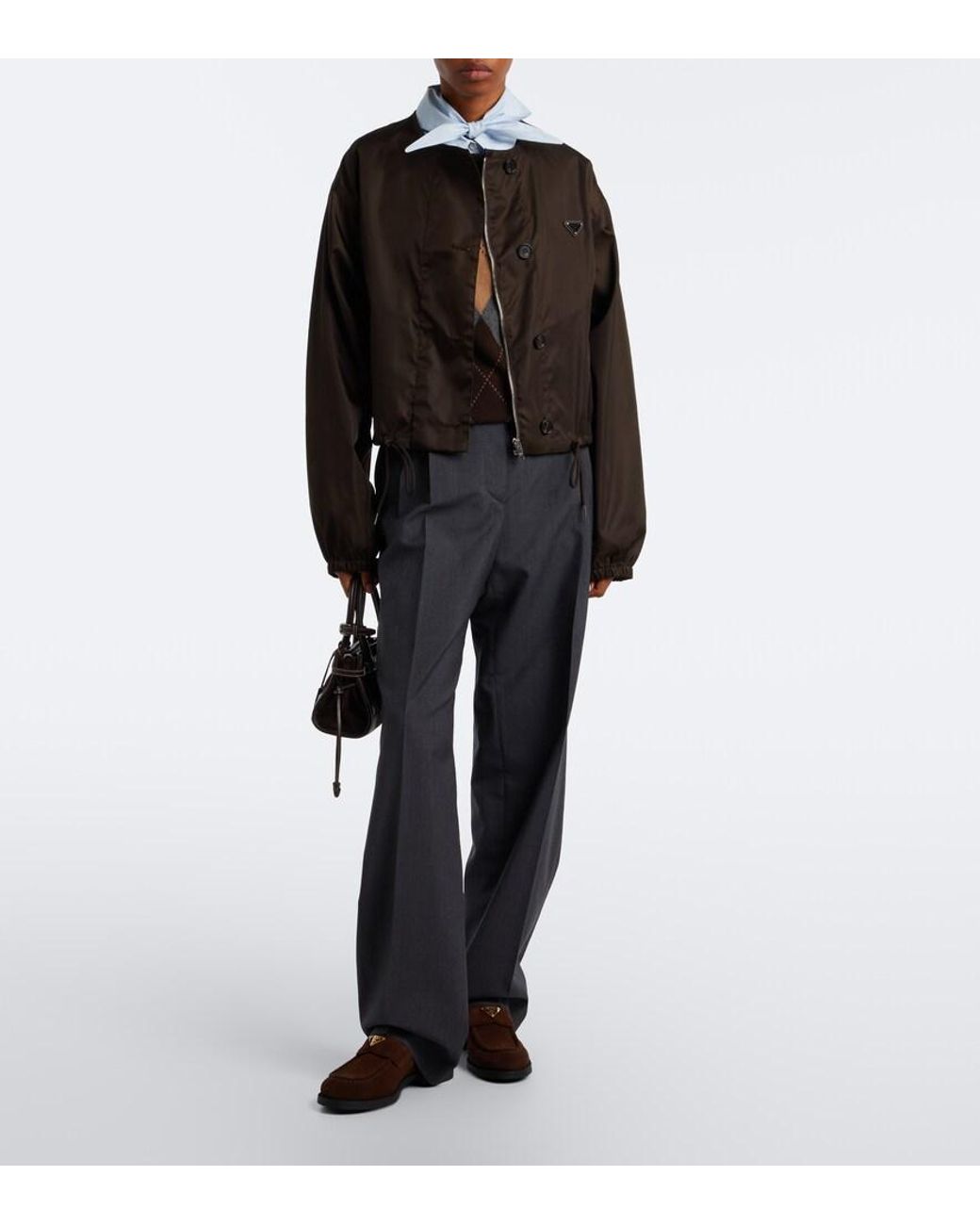 Prada Brown Suede Penny Loafers