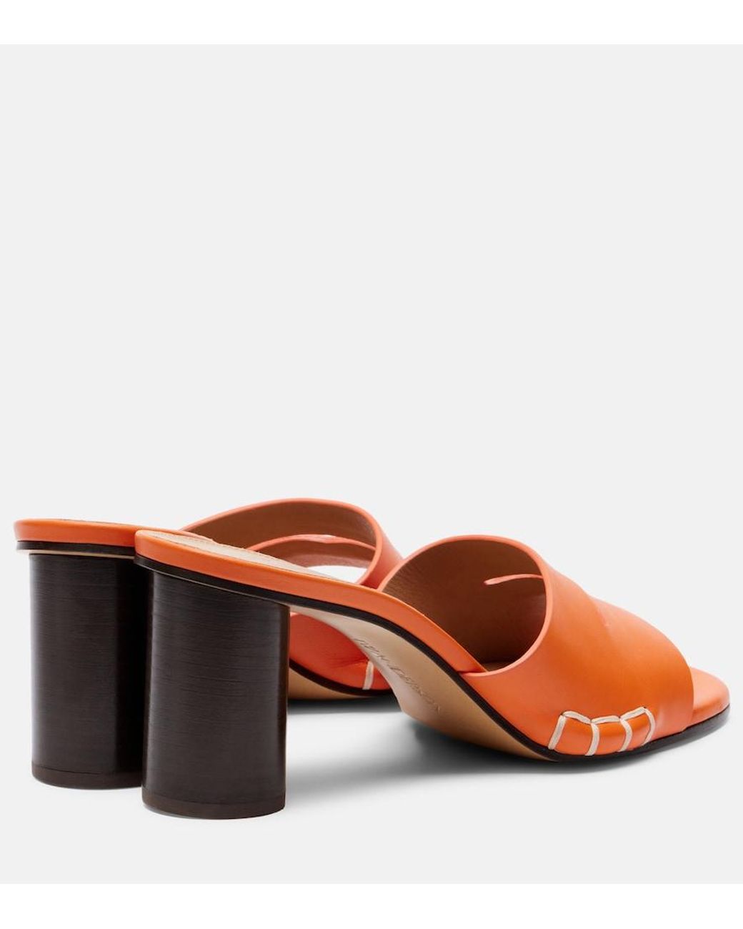 J.W. Anderson Orange Loafer Leather Mules