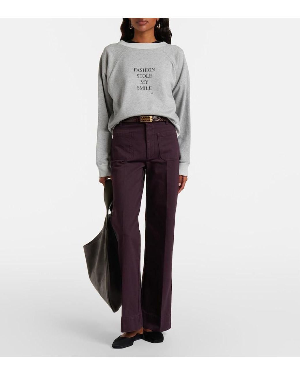 Victoria Beckham Purple Alina Wide-Leg Jeans