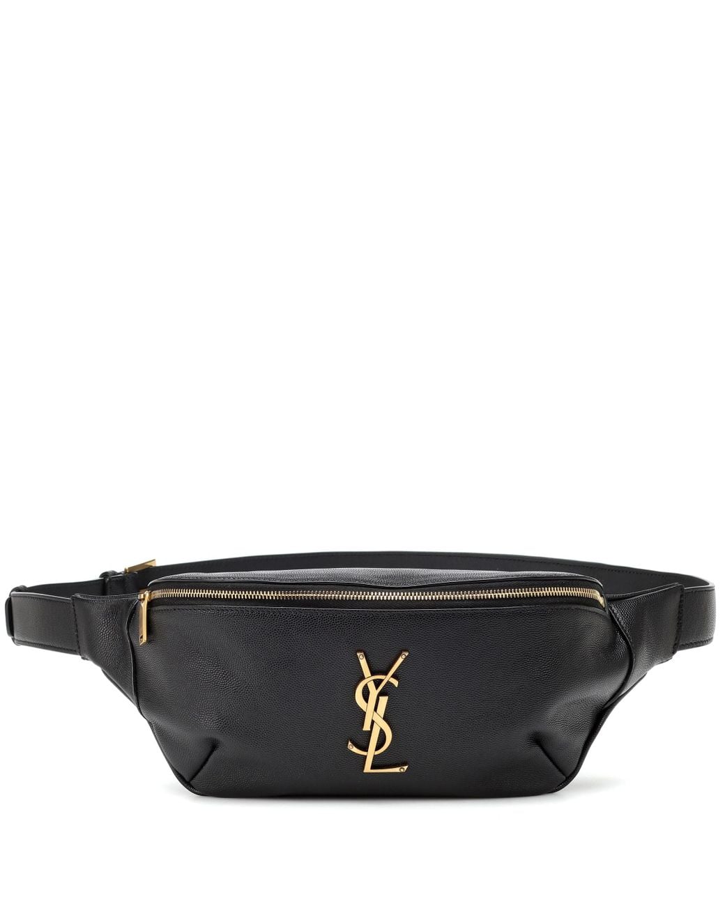 Saint Laurent Classic Monogram Leather Belt Bag in Black Lyst