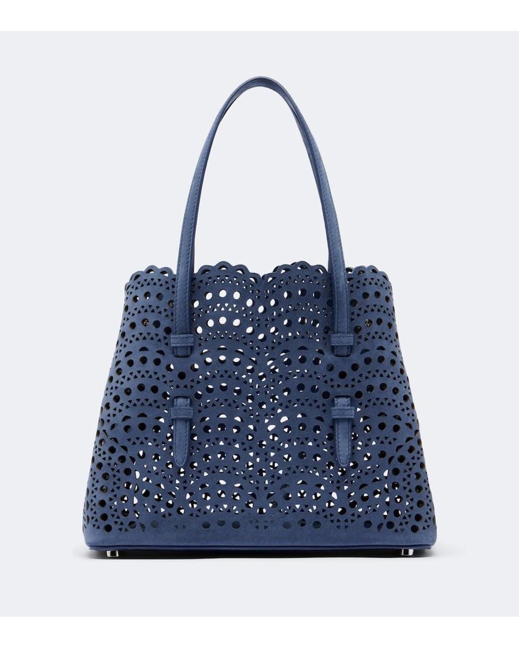Alaïa Blue Mina 20 Medium Leather Top-Handle Bag