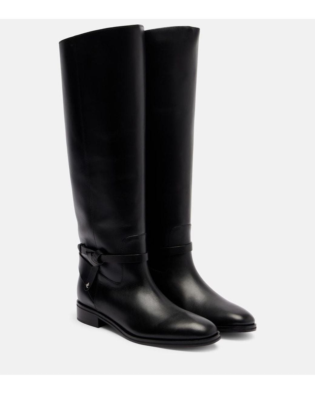 Jimmy Choo Black Lawton Leather Knee-High Boots