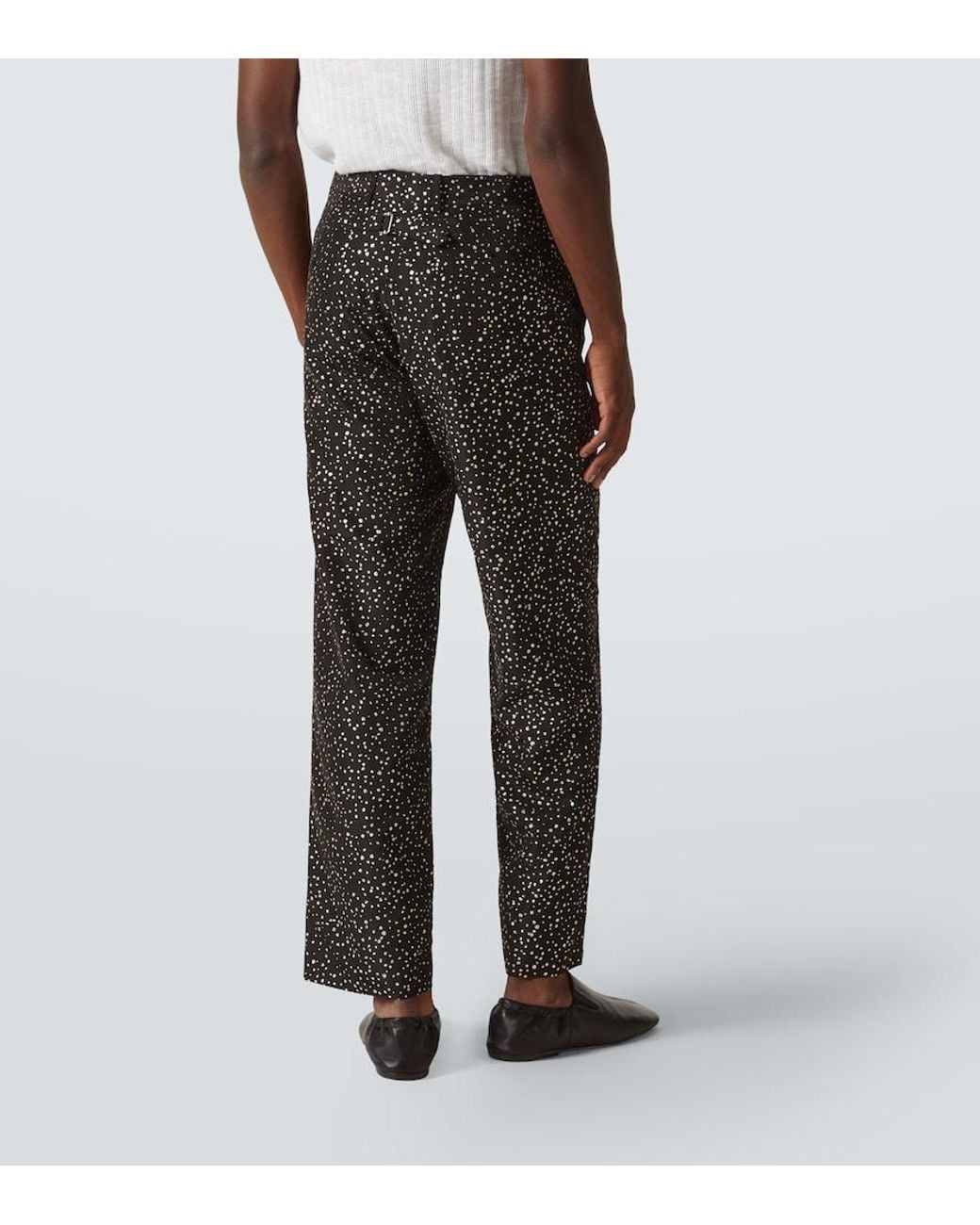 Bode Black Glitter Faille Straight Pants for men