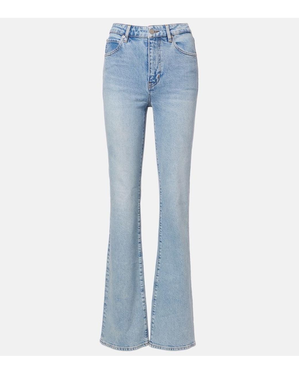 FRAME Blue Arrow High-Rise Bootcut Jeans