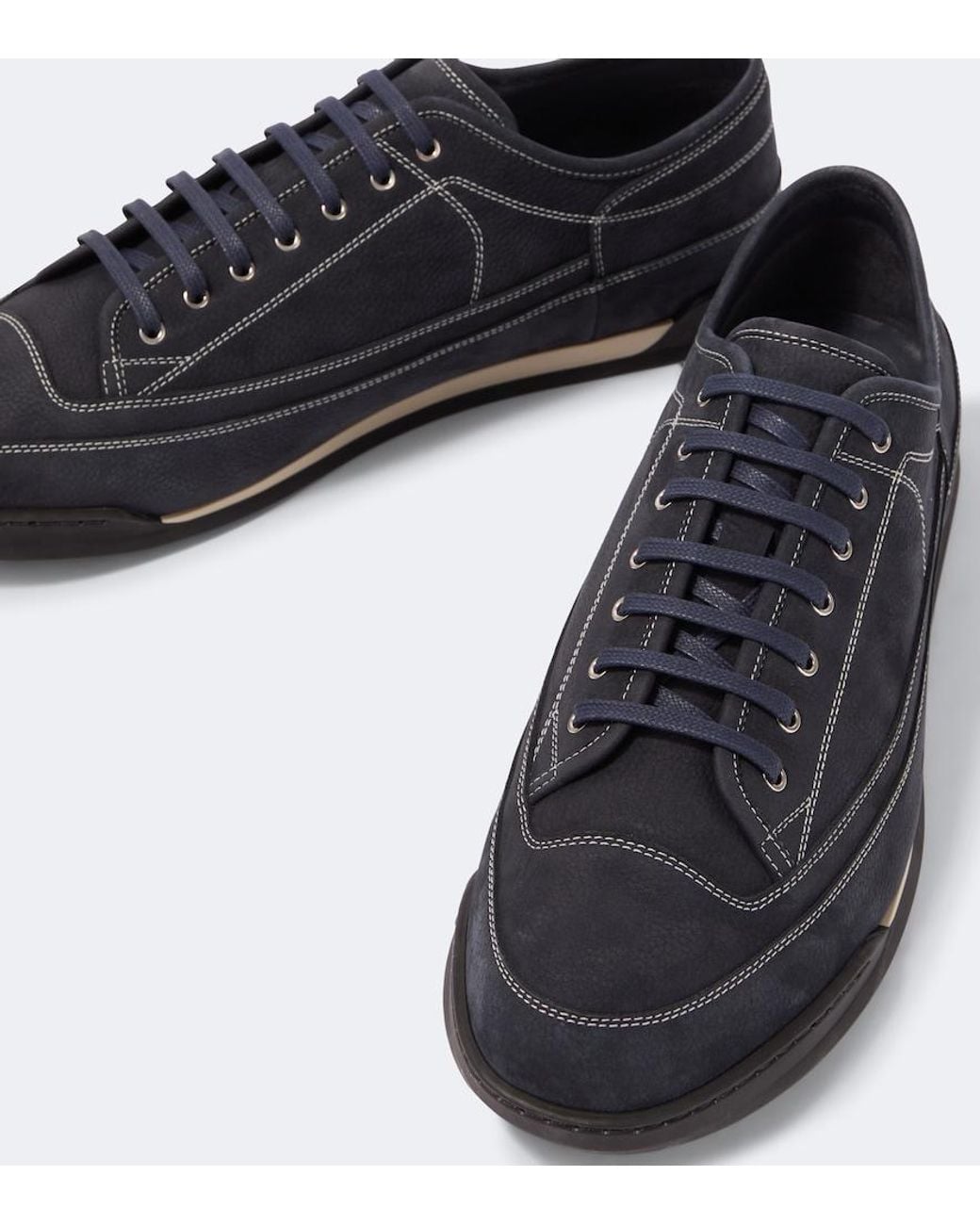 John Lobb Blue Court Leather Low-Top Sneakers for men