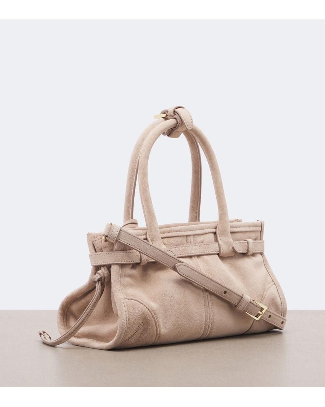 Prada Pink Bonnie Mini Suede Top-Handle Bag