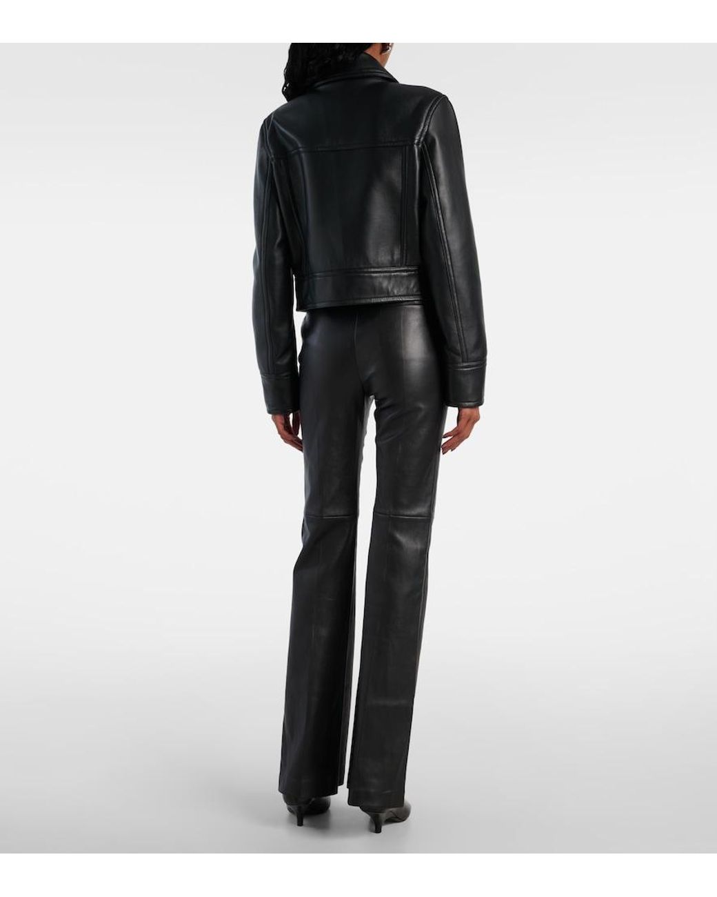 Joseph Black Caron Cropped Leather Jacket