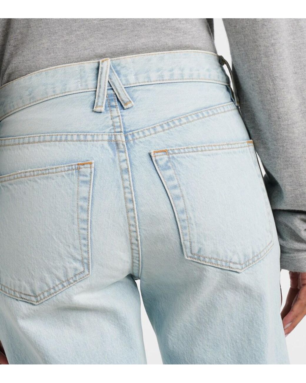 SLVRLAKE Denim Blue London High-Rise Straight Jeans