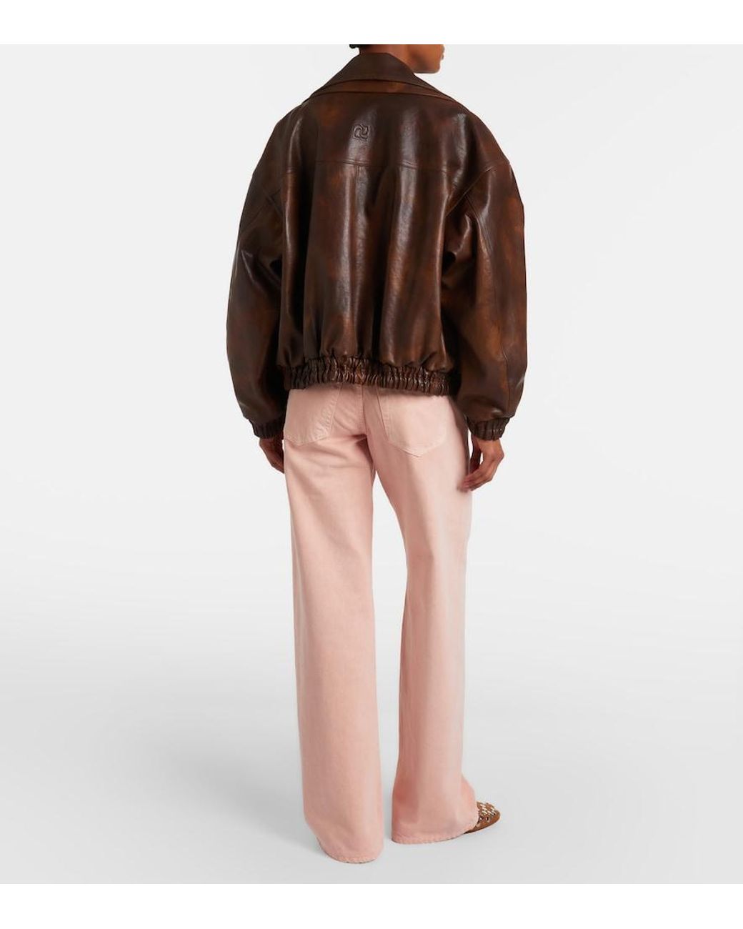 SLVRLAKE Denim Pink Mica Wide-Leg Jeans