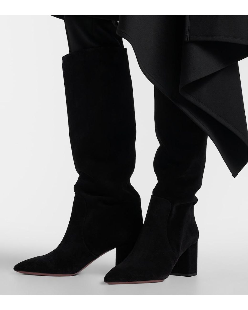 Paris Texas Black Anja Suede Knee-High Boots