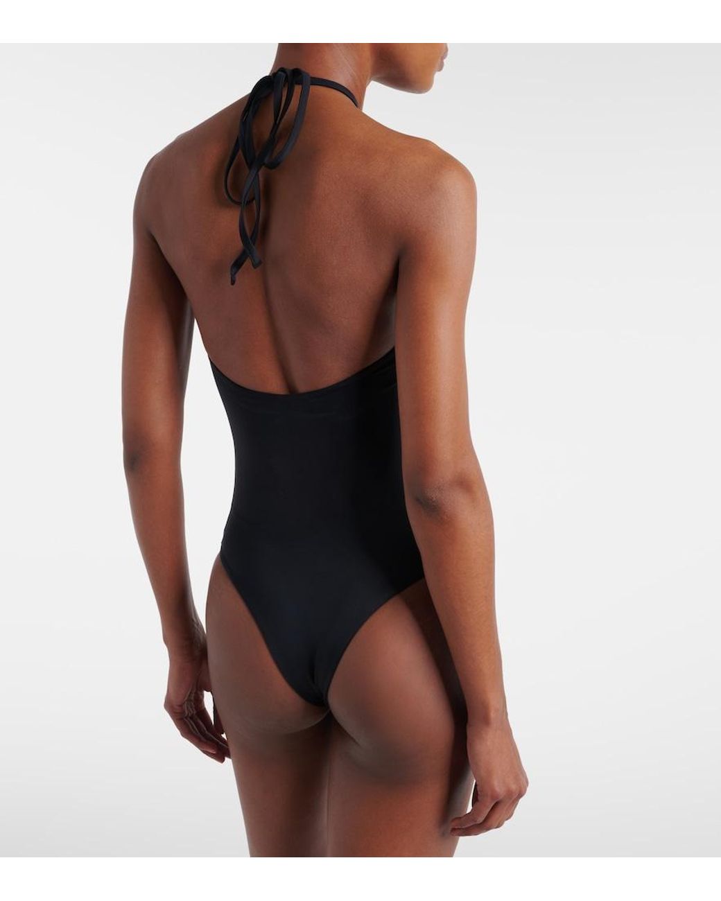 Jacquemus Blue Bastide Halterneck Swimsuit