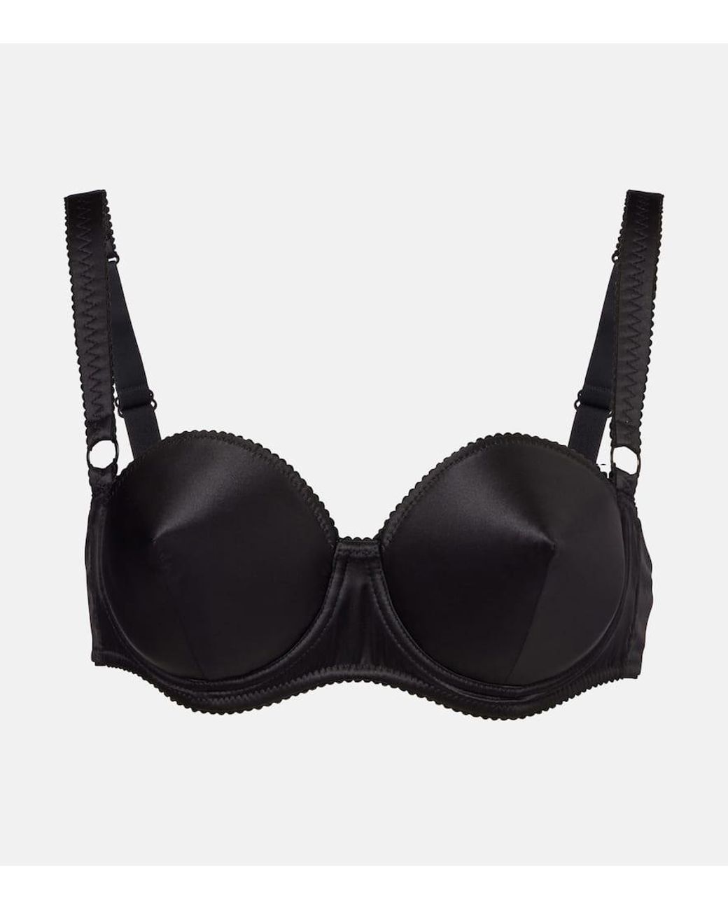 ブラジャー DOLCE&GABBANA BLACK SILK SATIN AND LACE BRA Crystal mesh triangle bra in Silver for Women