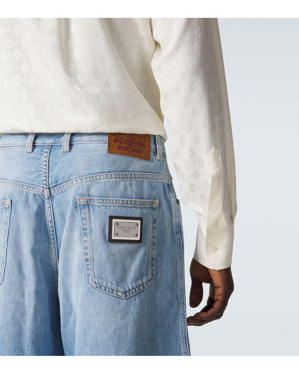 Dolce & Gabbana Blue Denim Bermuda Shorts for men