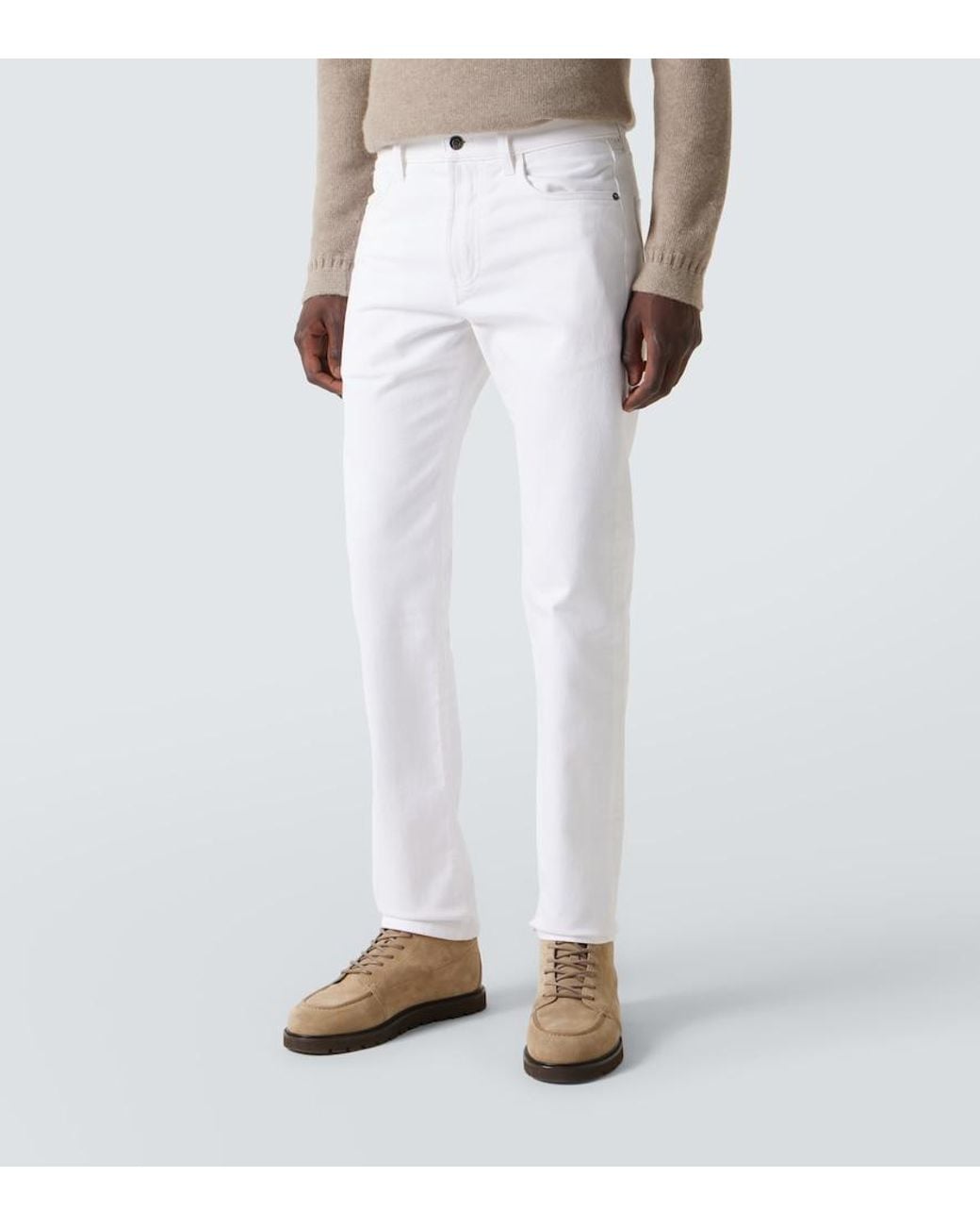 Loro Piana White Quarona Straight Jeans for men
