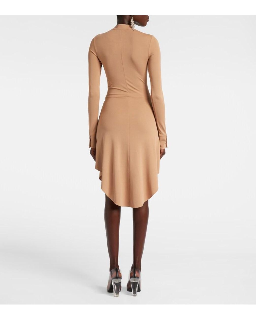 Courreges Natural Biker Crepe Jersey Minidress