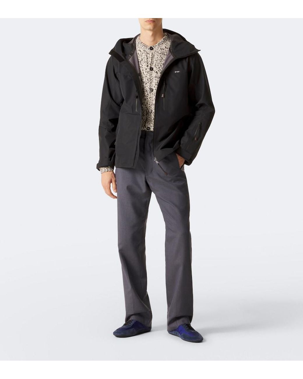 Prada Blue Collapse Re-Nylon And Suede Sneakers for men