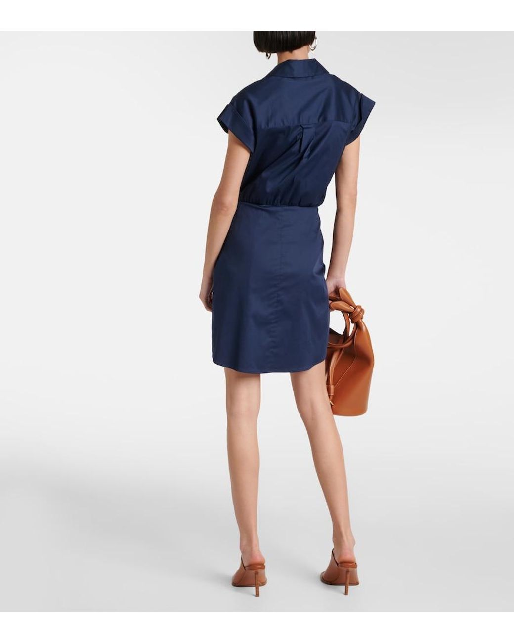 Veronica Beard Blue Aimee Cotton-Blend Shirt Dress