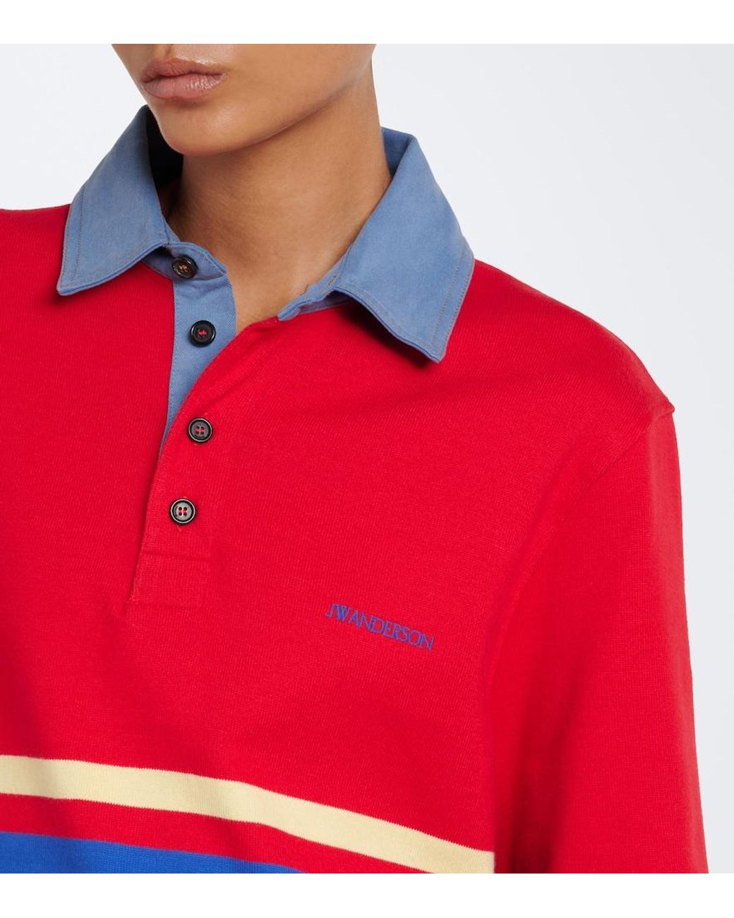 J.W. Anderson Red Cotton Jersey Polo Shirt