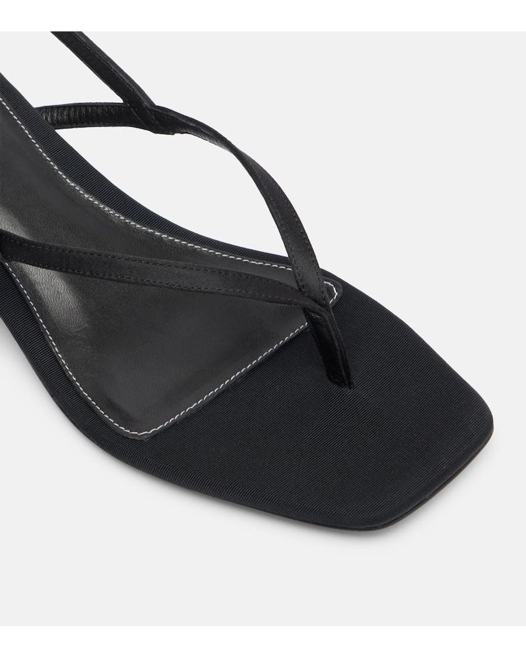 Totême Black Floral-Applique Suede Slingback Sandals