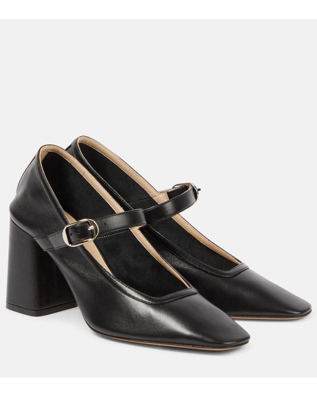 Le Monde Beryl Black Leather Mary Jane Pumps