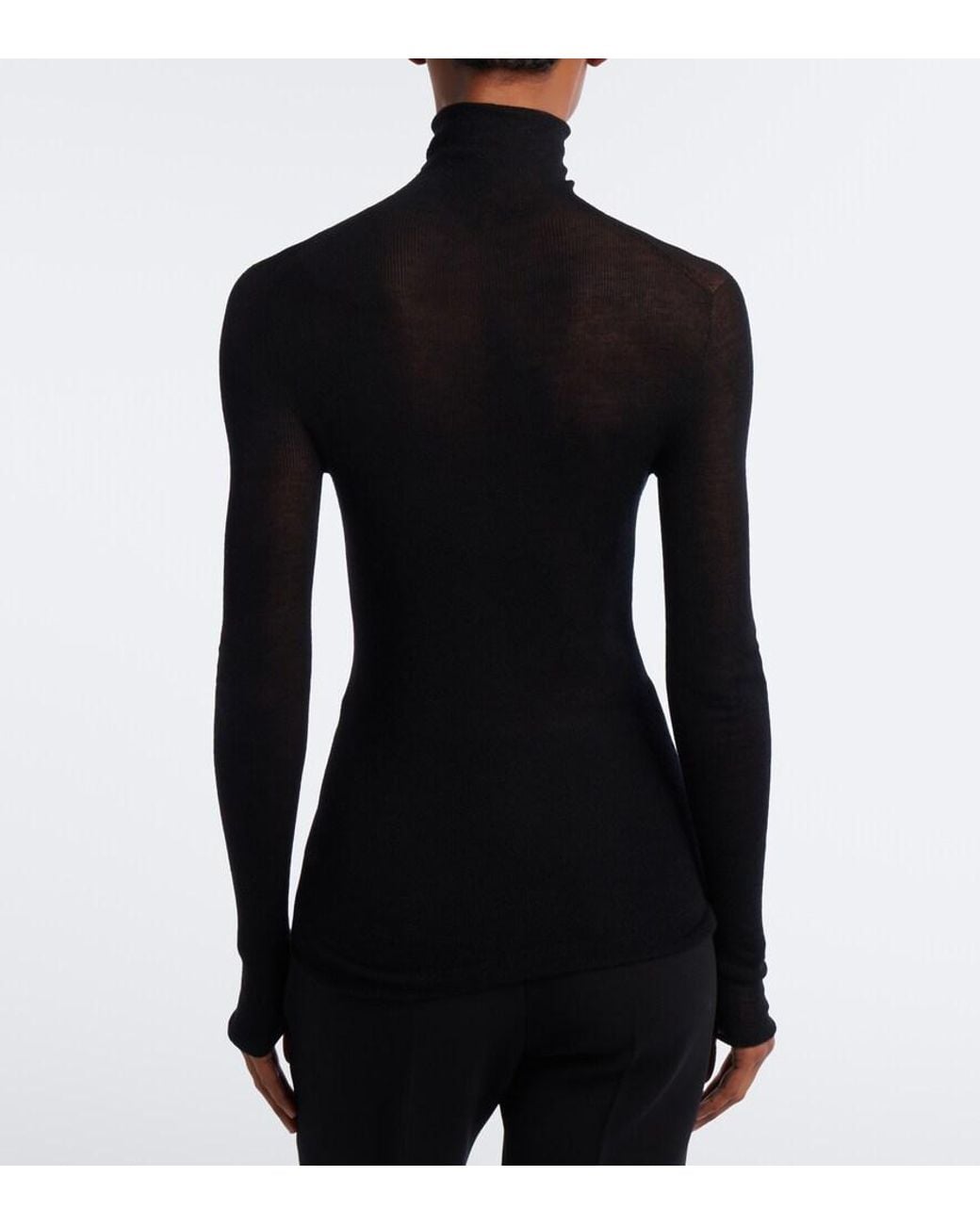The Row Black Arp Cashmere Turtleneck Sweater