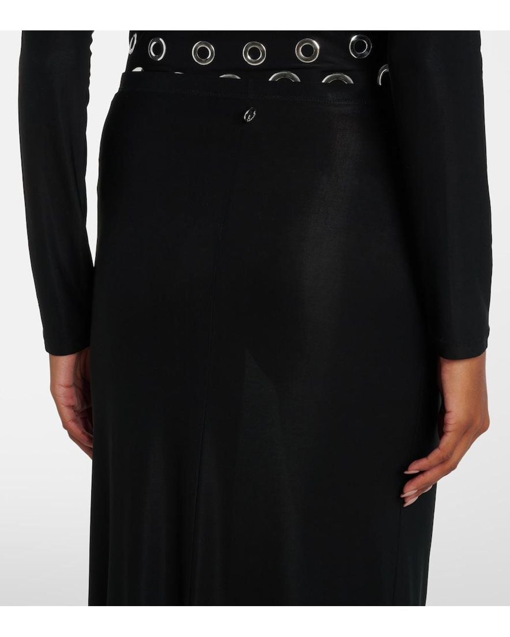 Rabanne Black Embellished Maxi Skirt