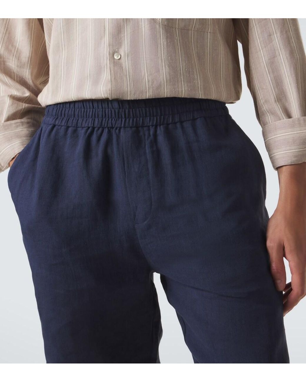 Sunspel Blue Linen Shorts for men