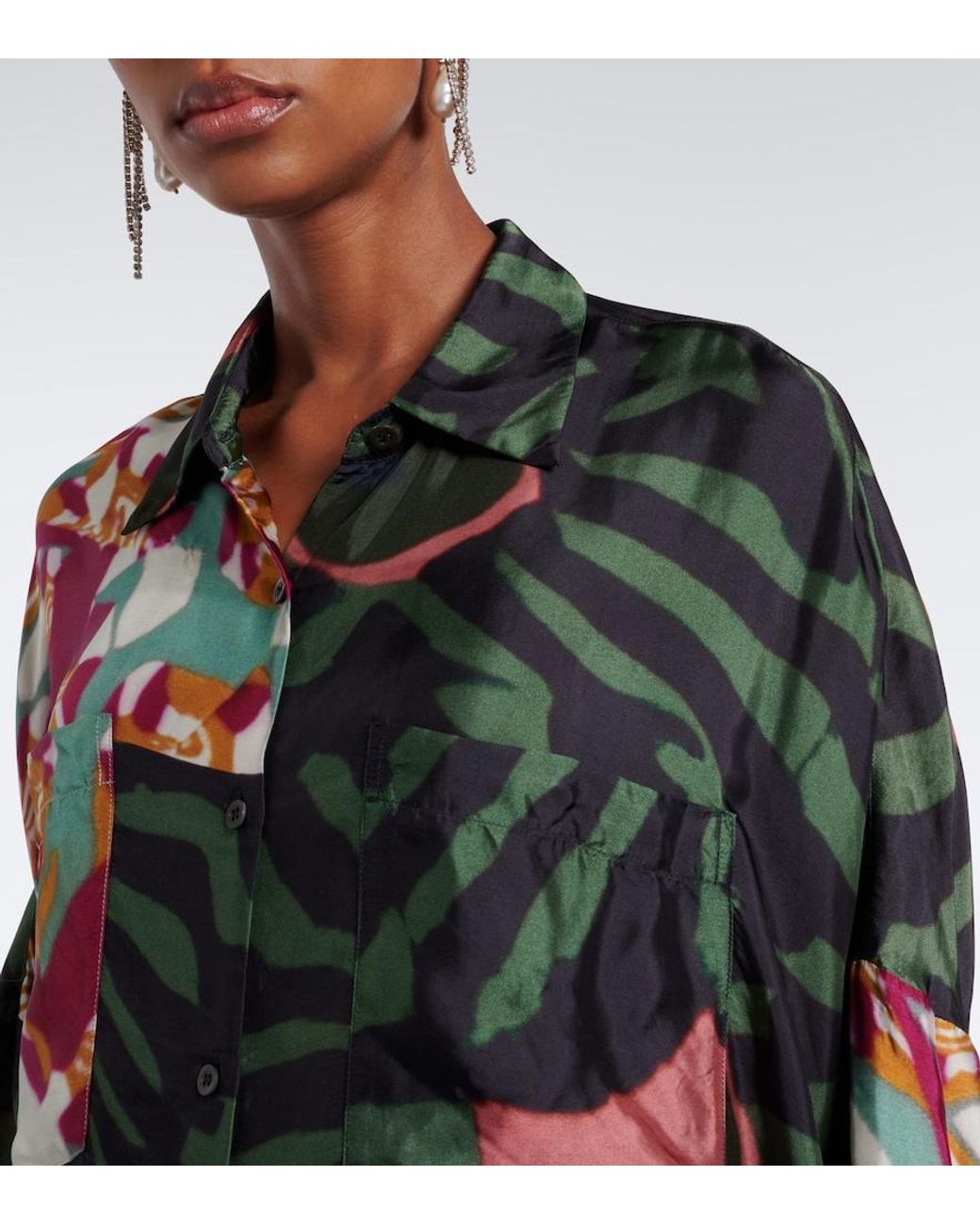 Dries Van Noten Black Printed Twill Shirt