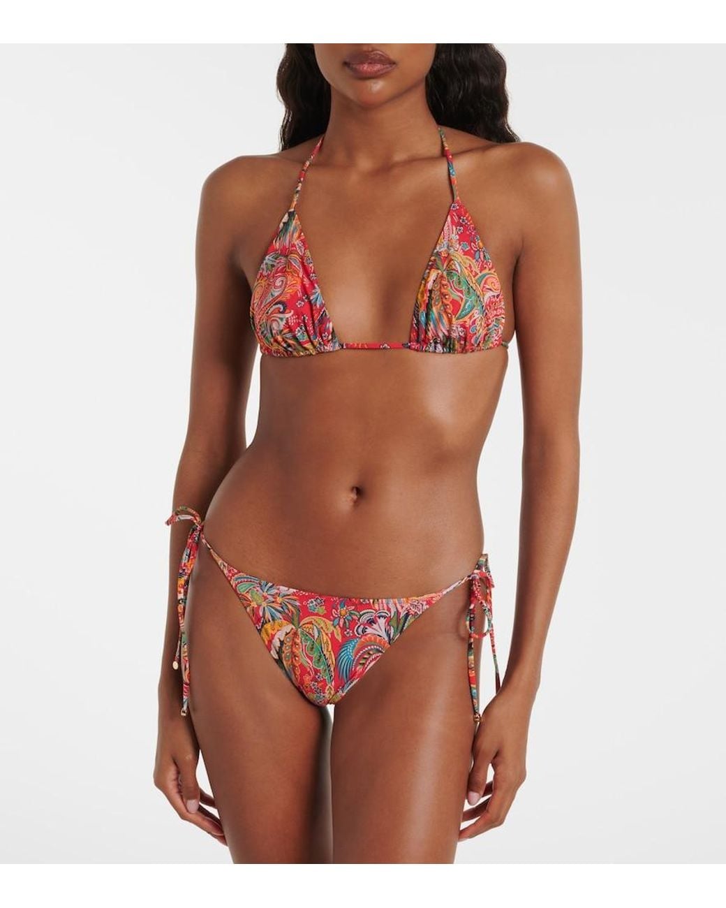 Etro Red Paisley Bikini