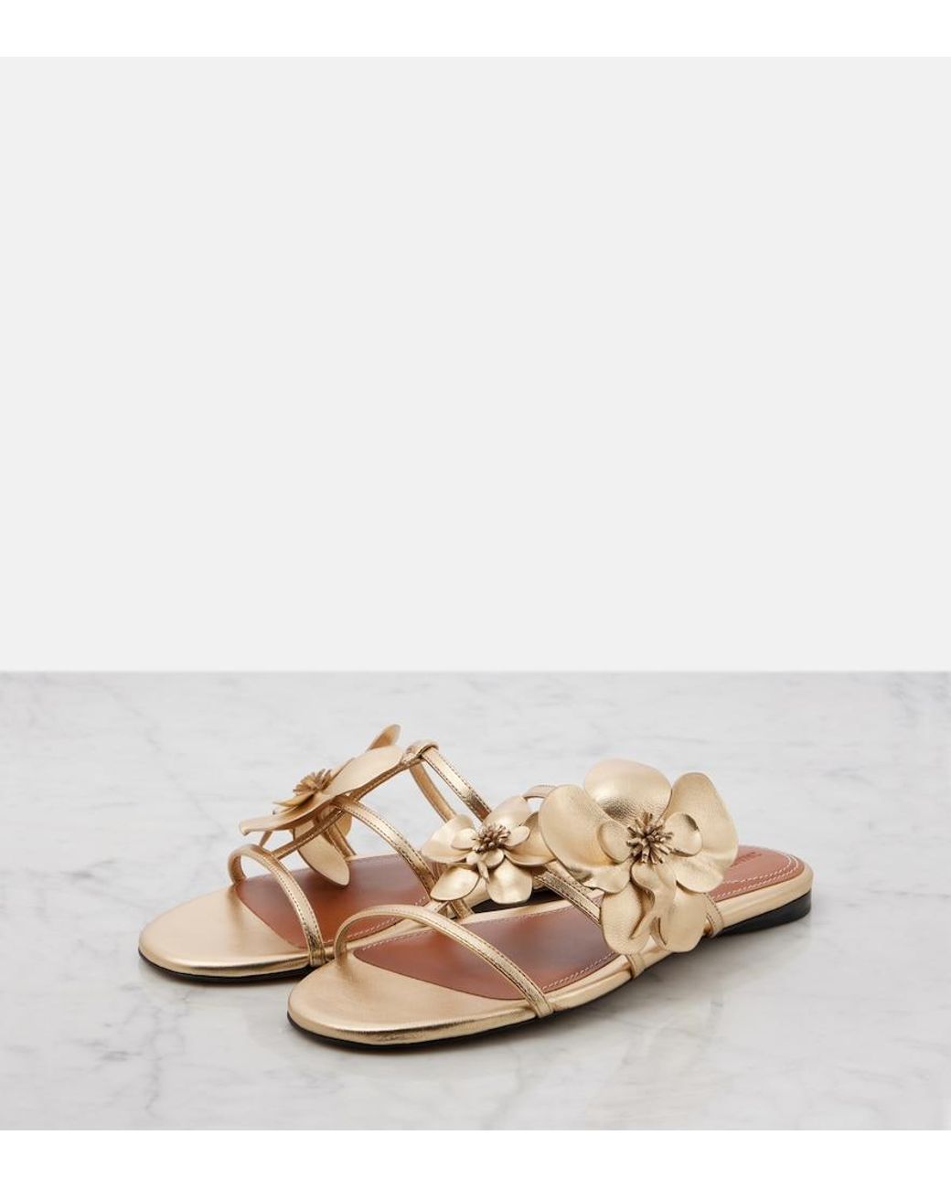 Zimmermann Natural Orchid Metallic Leather Sandals