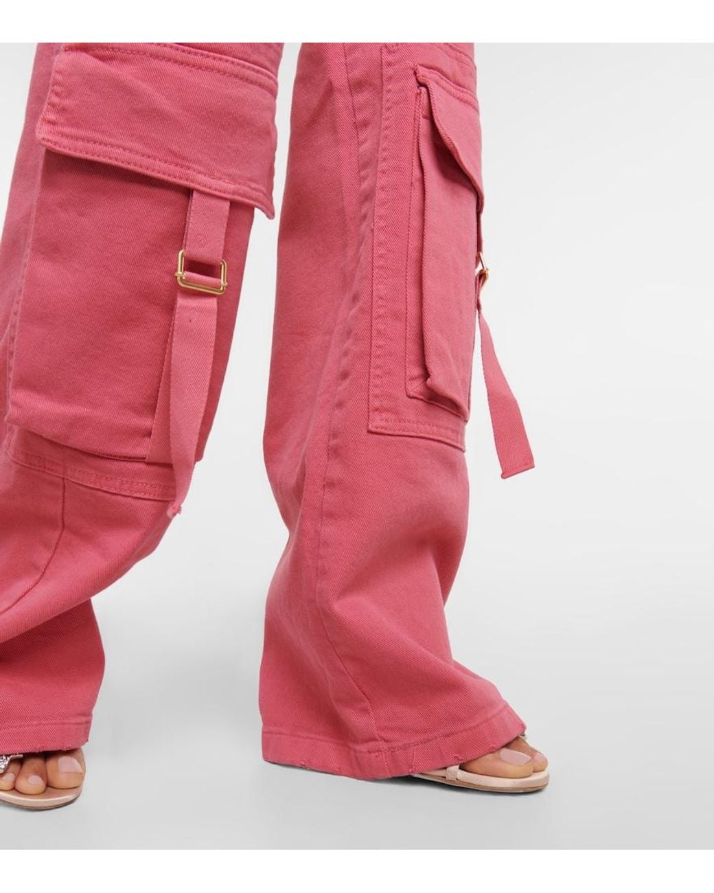 Blumarine Pink Denim Cargo Pants