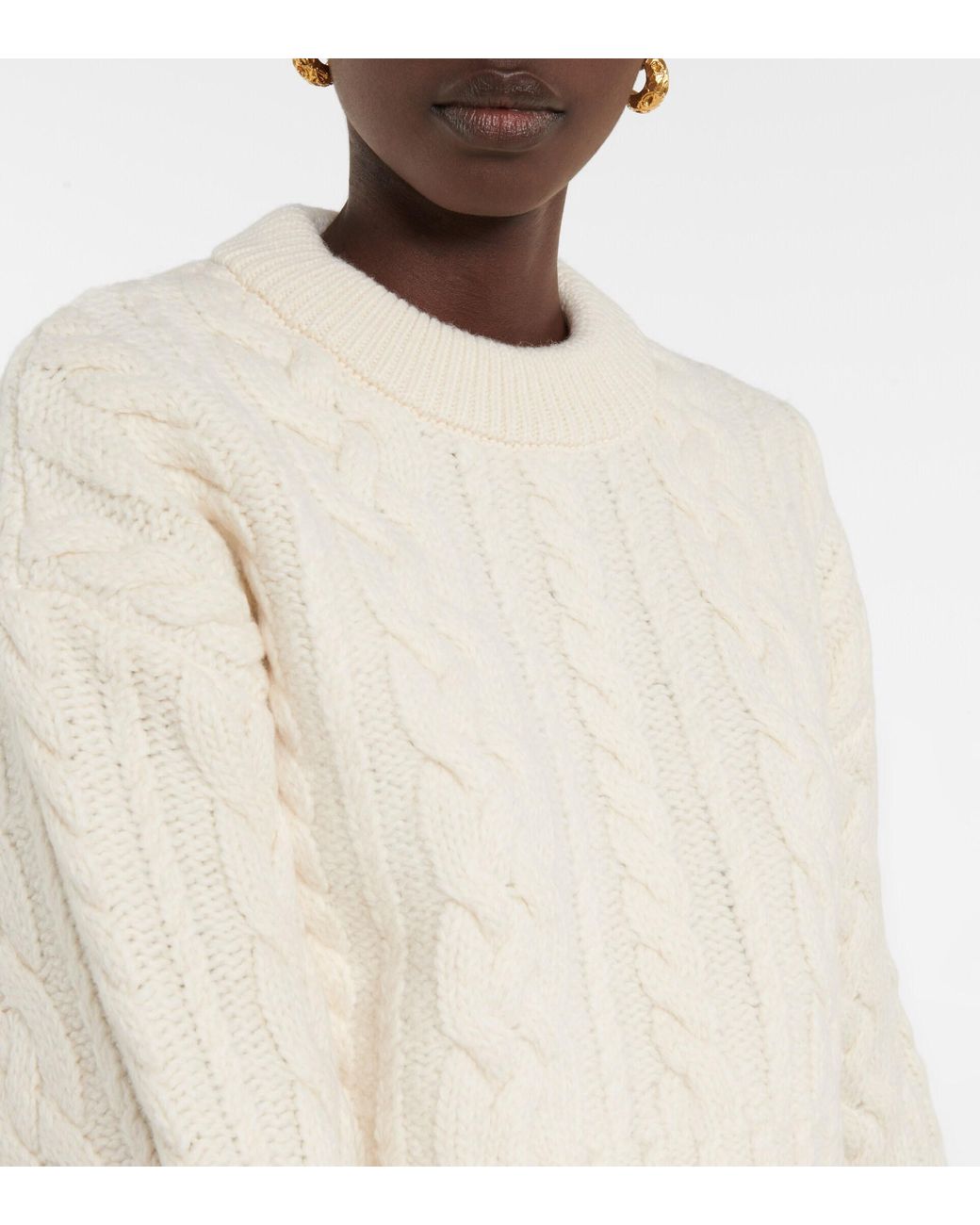 AMI Cable-knit Virgin Wool Sweater in 