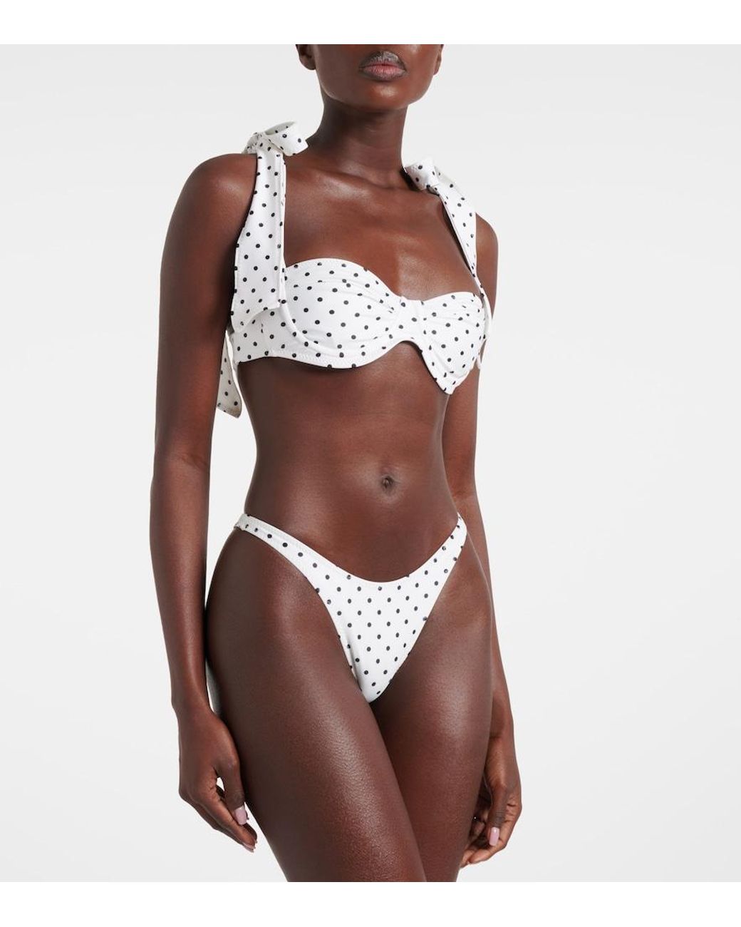 SAME Metallic Lady Polka-Dot Bikini Top