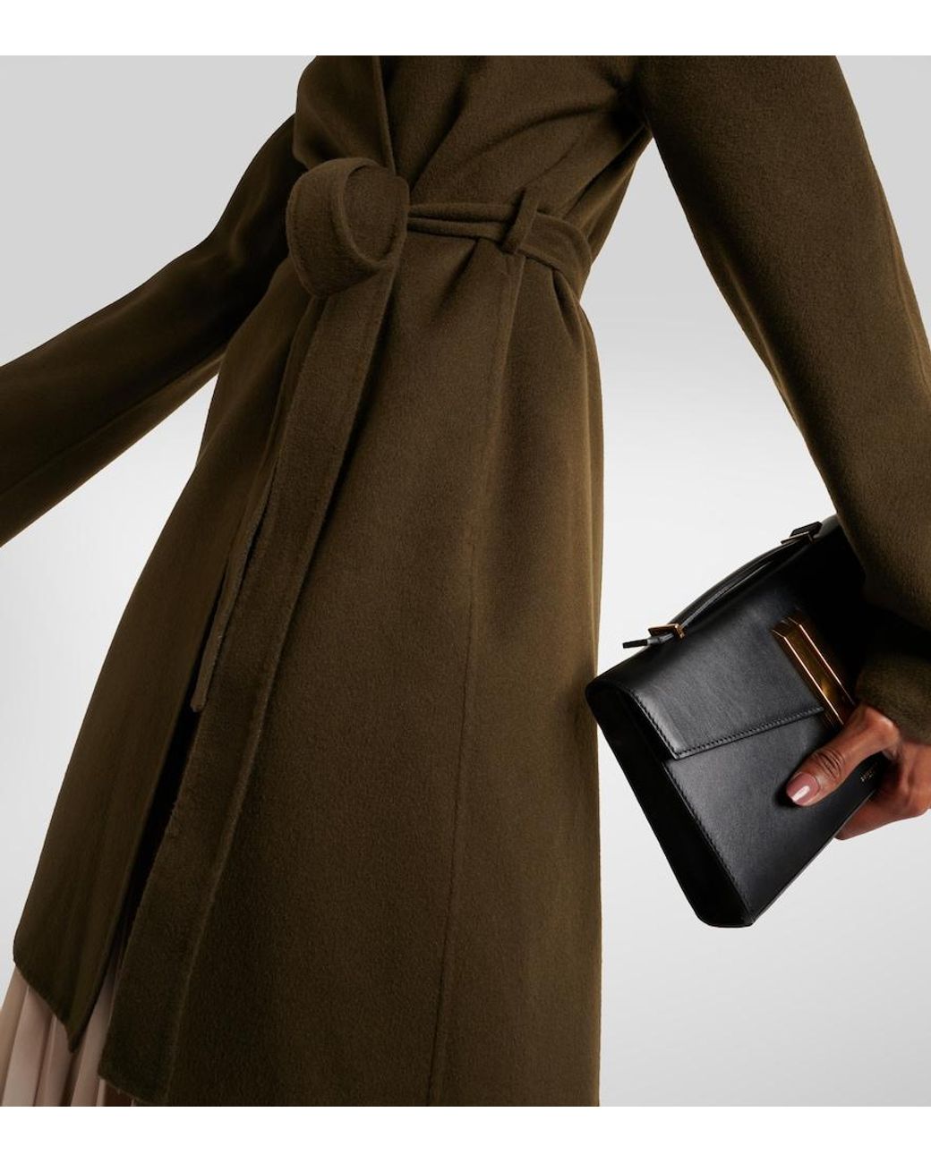 Joseph Green Light Double Face Cranwood Wool And Silk Coat
