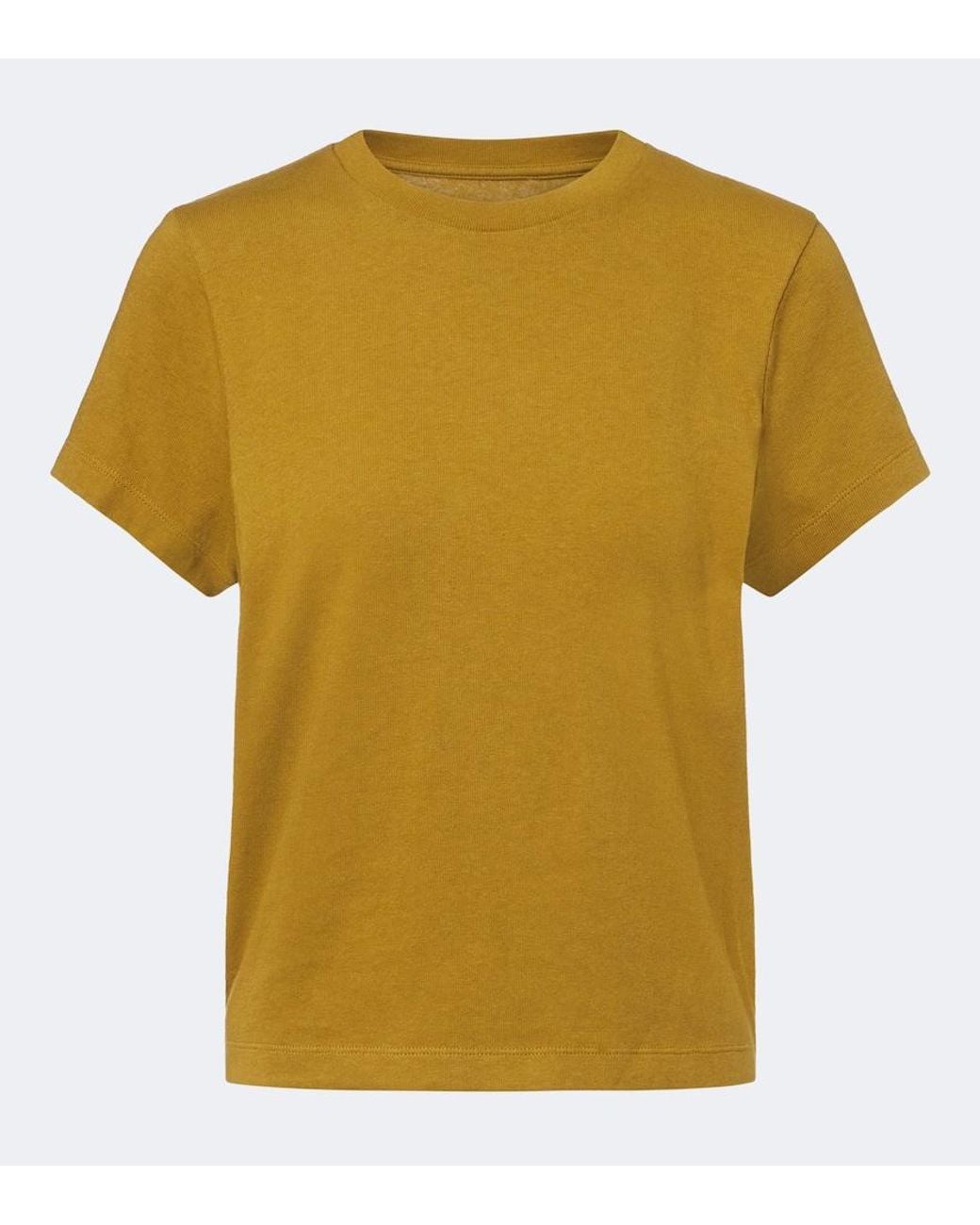 Khaite Yellow Emmylou Knitted Cotton T-Shirt