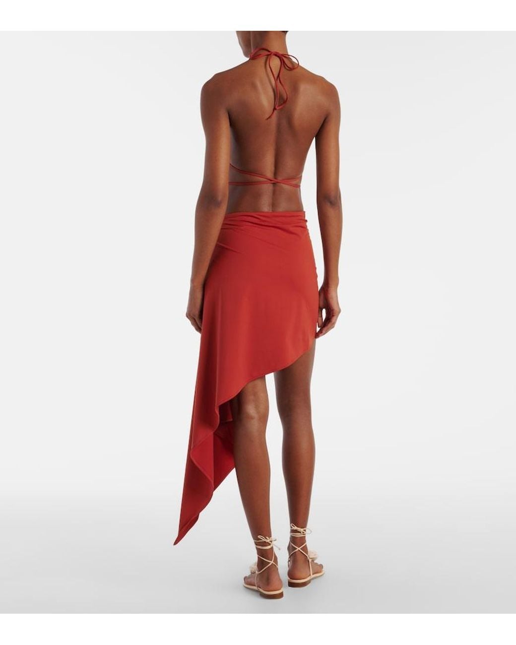 Magda Butrym Red Asymmetrical Beach Cover-Up