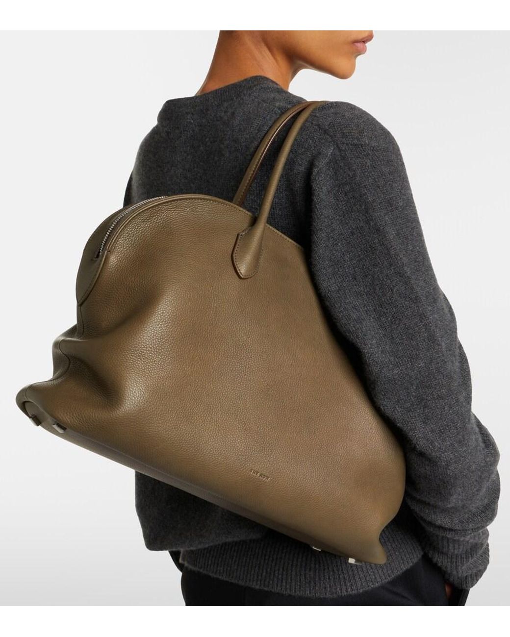 The Row Brown Agnes 15 Leather Tote Bag