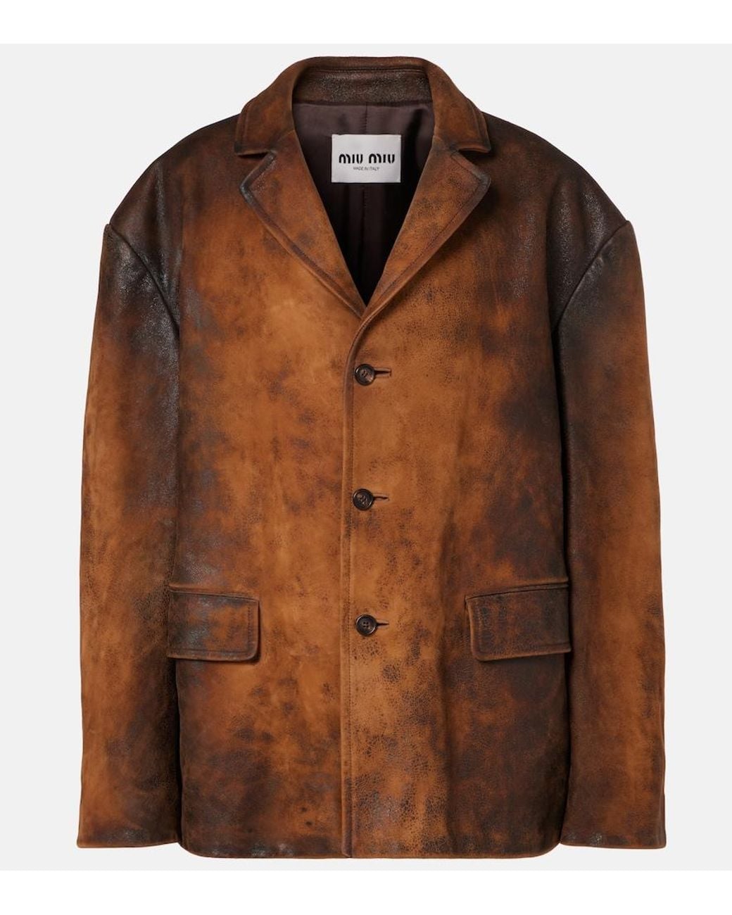 Miu Miu Brown Oversized Suede Jacket