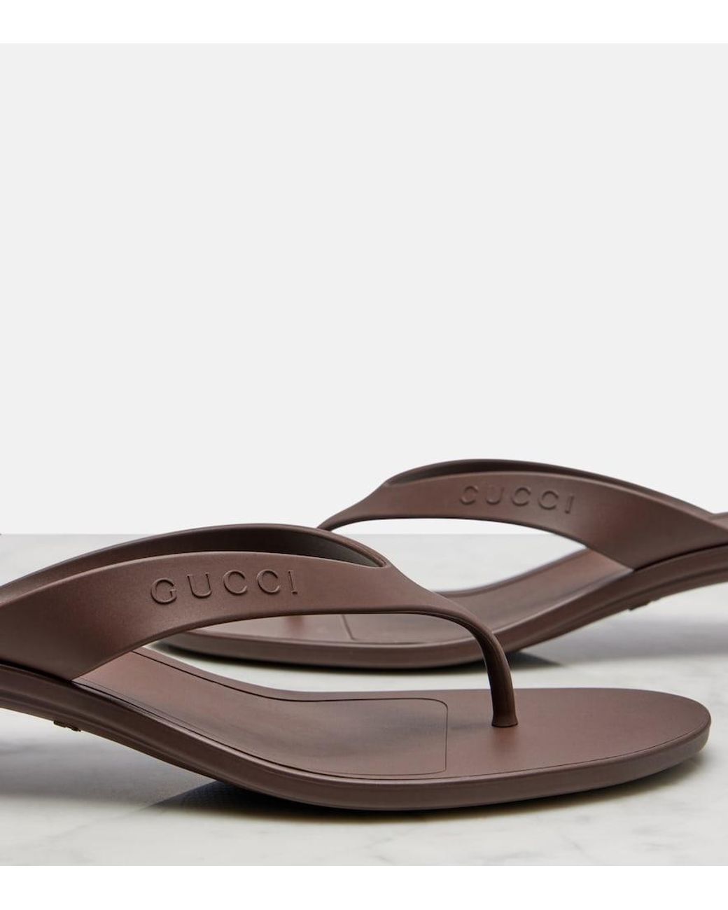 Gucci Brown Vittoria Thong Sandals