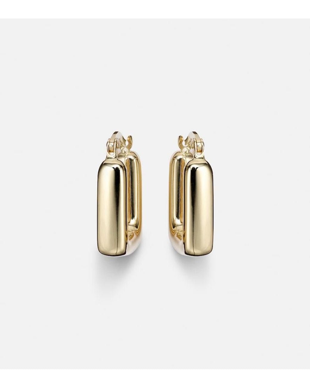 STONE AND STRAND Metallic Squared Off 14Kt Hoop Earrings