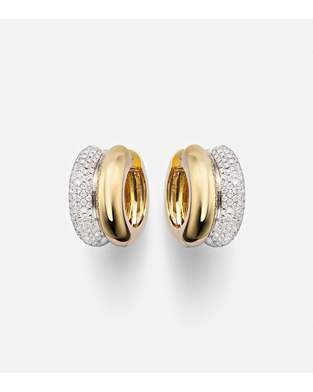 Yvonne Léon White 9Kt And Hoop Earrings With Diamonds