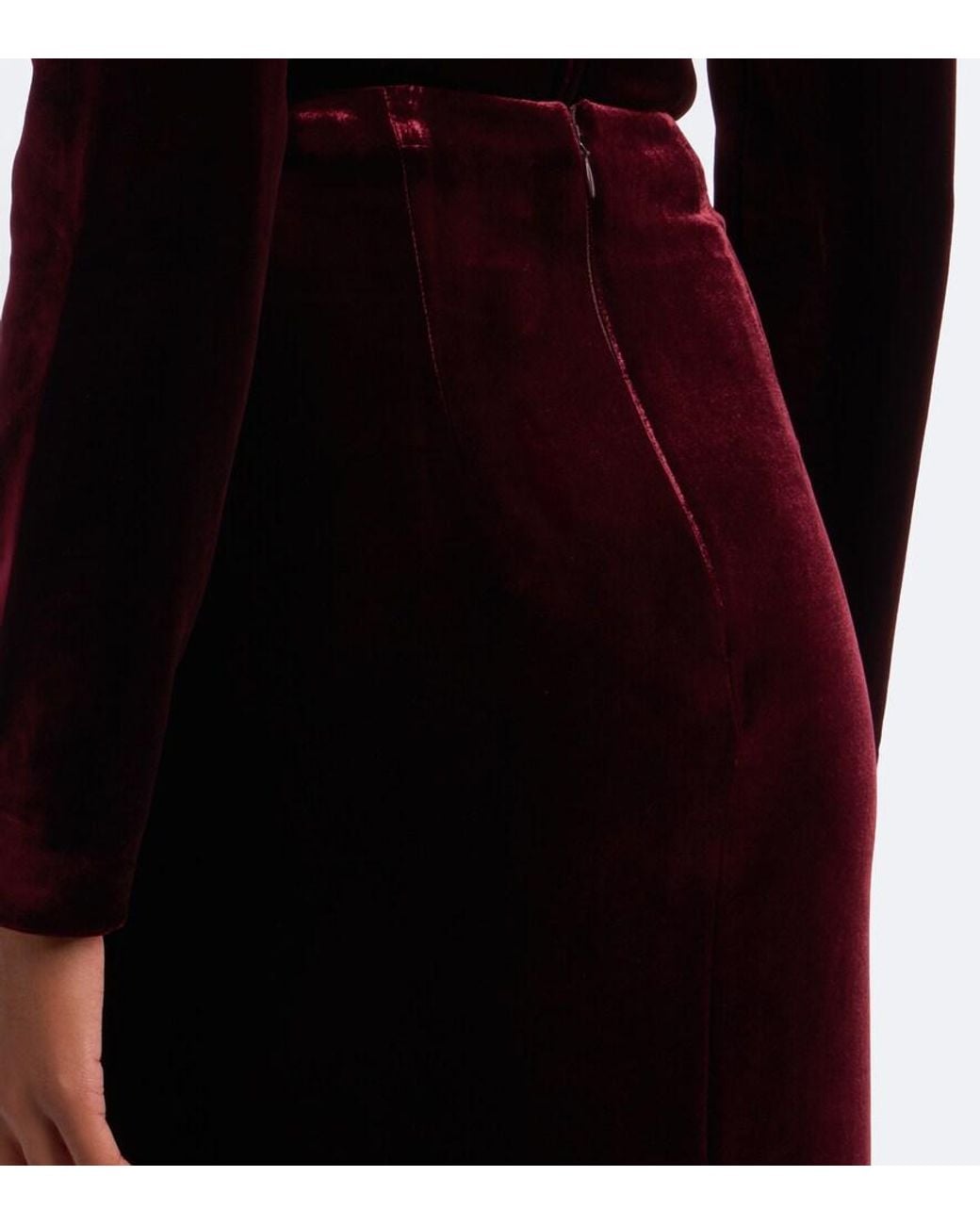 Roland Mouret Black Velvet Pencil Skirt