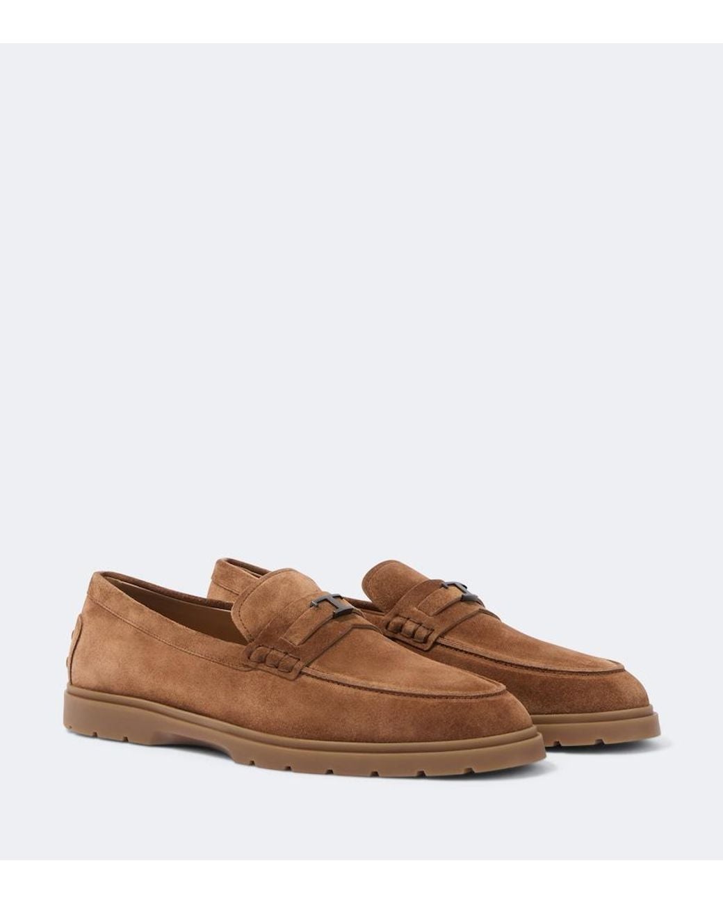 Tod's Brown Suede Penny Loafers for men