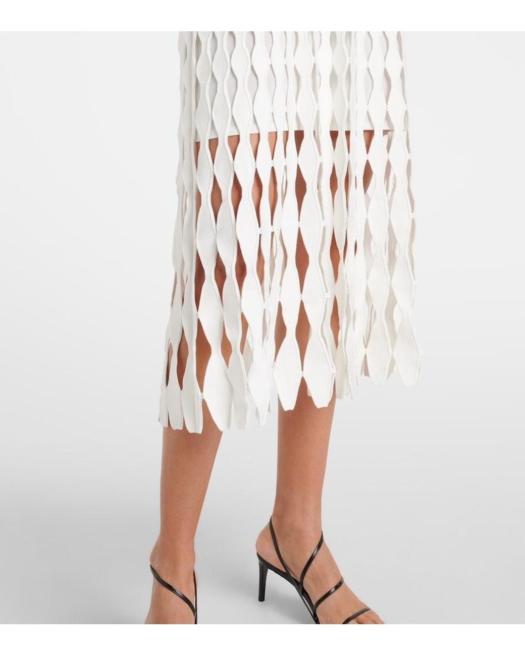 Jonathan Simkhai White Zyla Open-Knit Midi Dress
