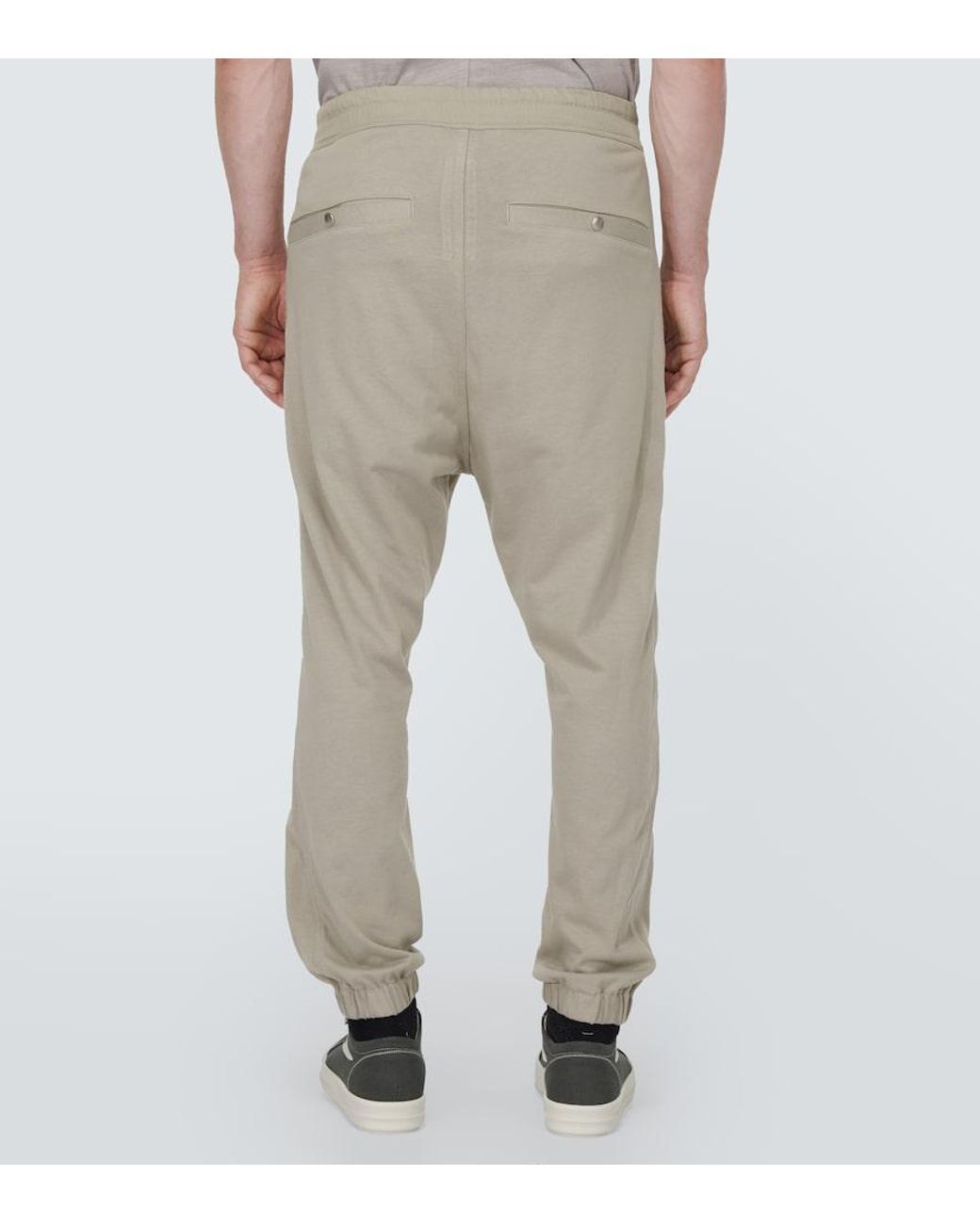 Rick Owens Natural Cotton Jersey Sweatpants for men