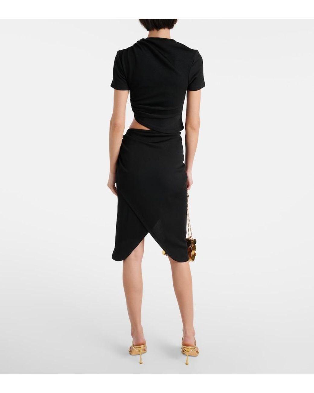 Christopher Esber Black Ring-Detail Wrap Skirt