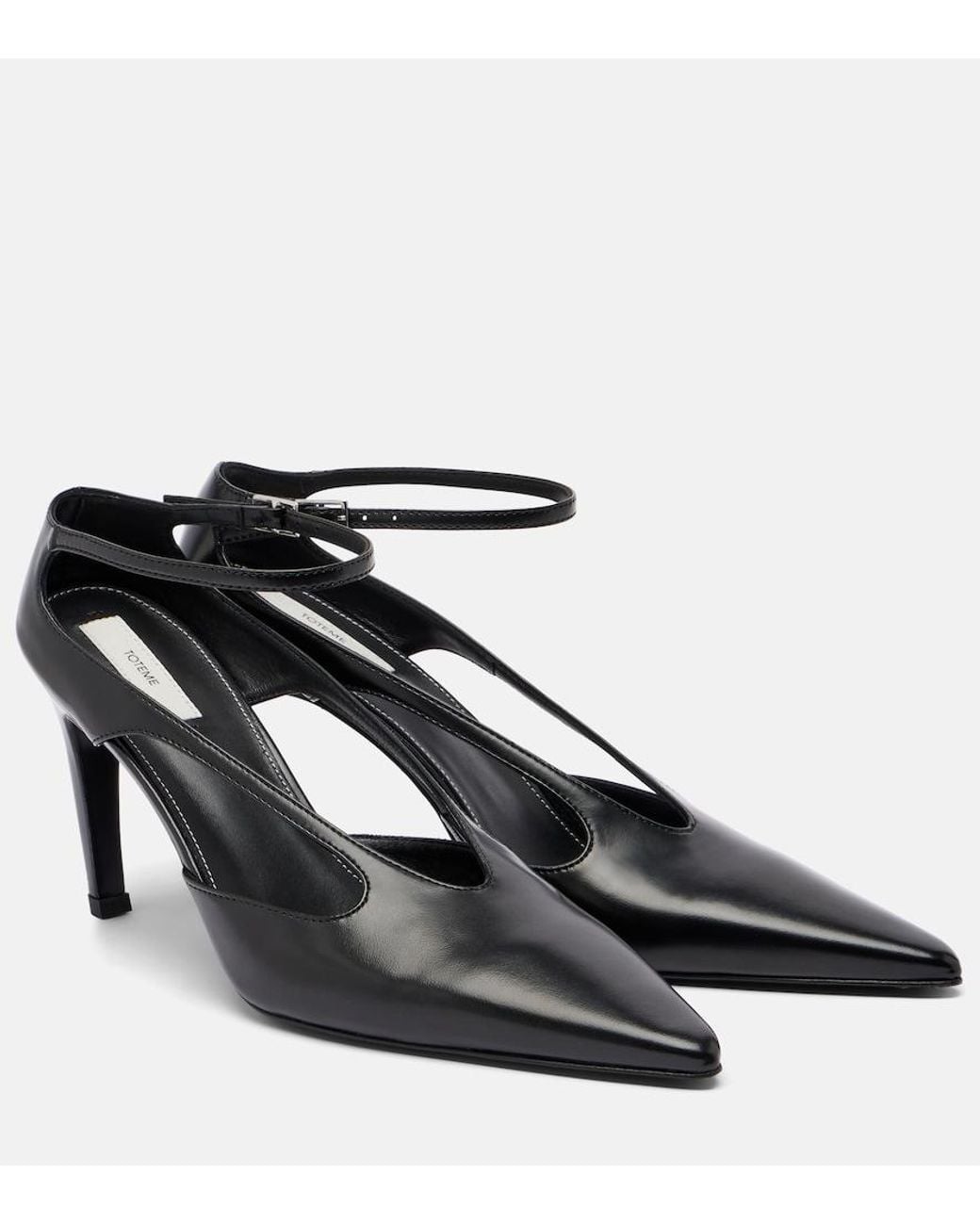 Totême Black Cutout Leather Pumps