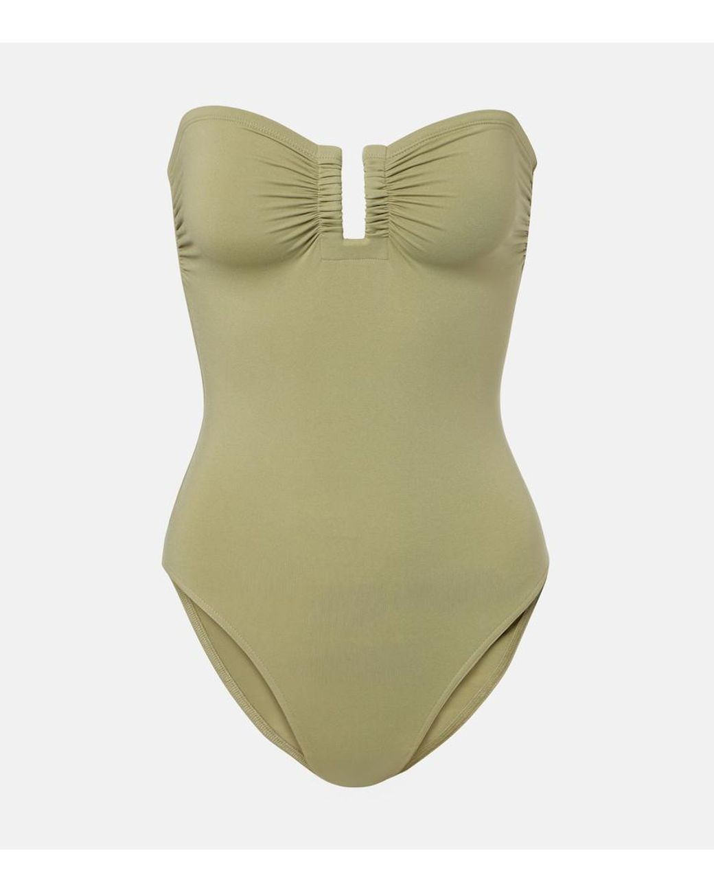 Eres Green Cassiopee Gathered Swimsuit