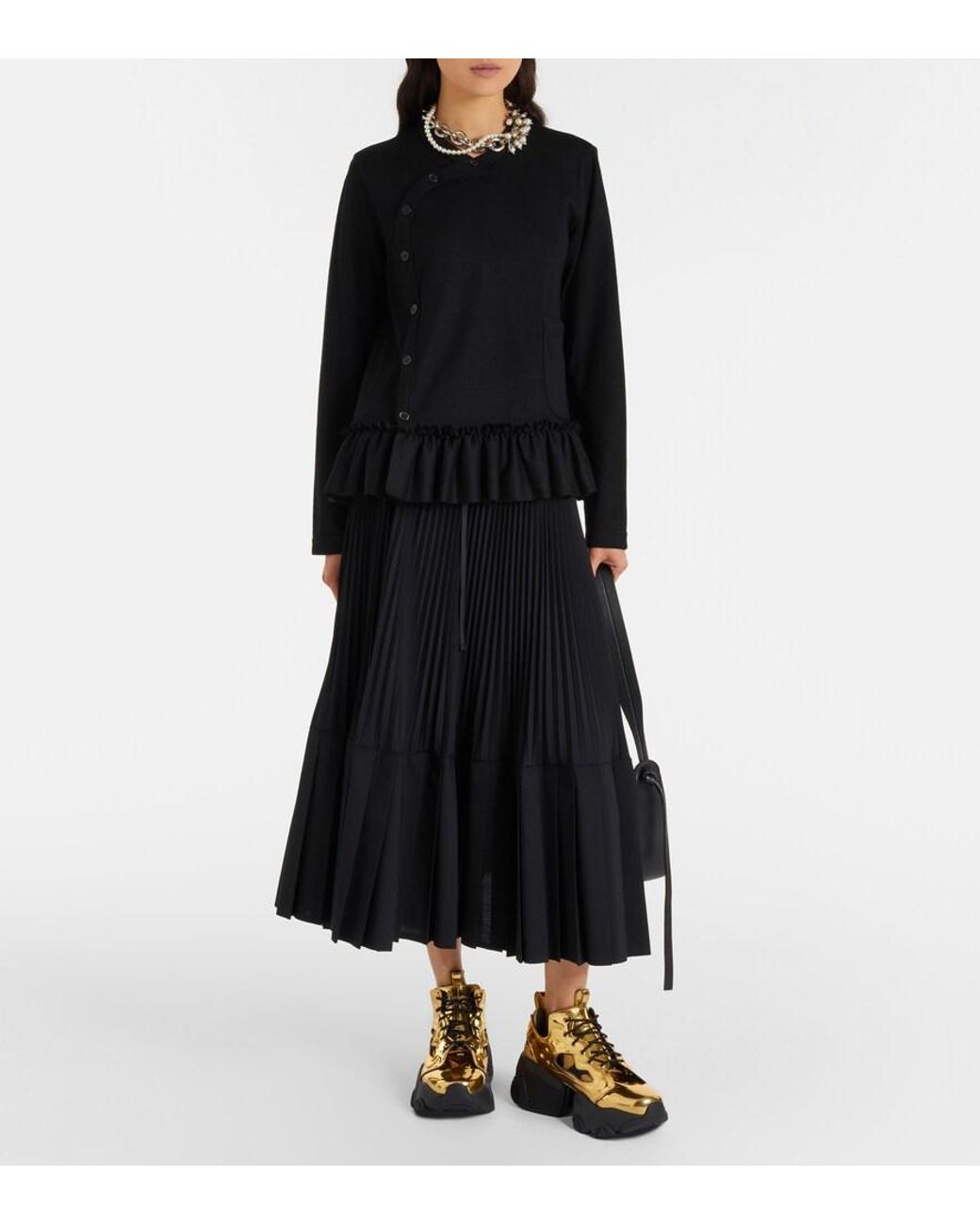 Noir Kei Ninomiya Black X Reebok Metallic-Effect Platform Sneakers