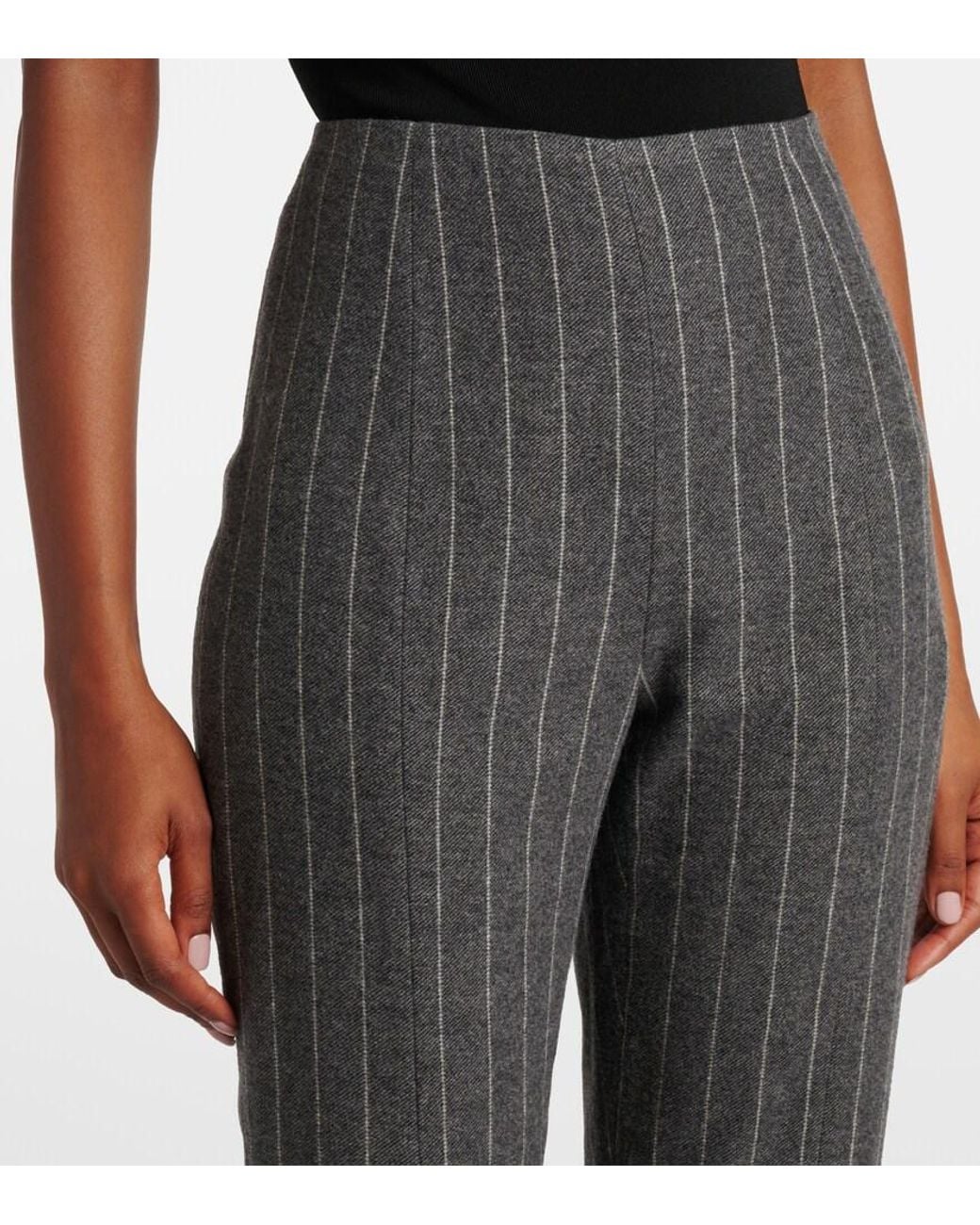 Carolina Herrera Gray Striped Pants